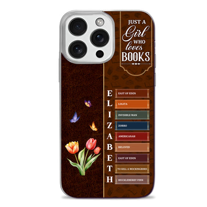 Just A Girl Who Loves Books Flower - Personalized Clear Silicone Phone Case