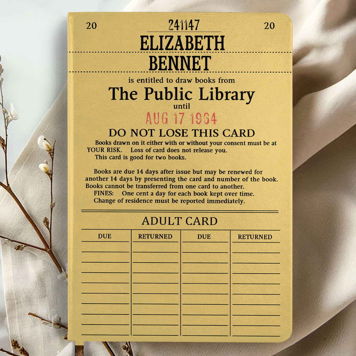 Gift For Book Lover - Custom Library Card - Personalized Leather Cover ...