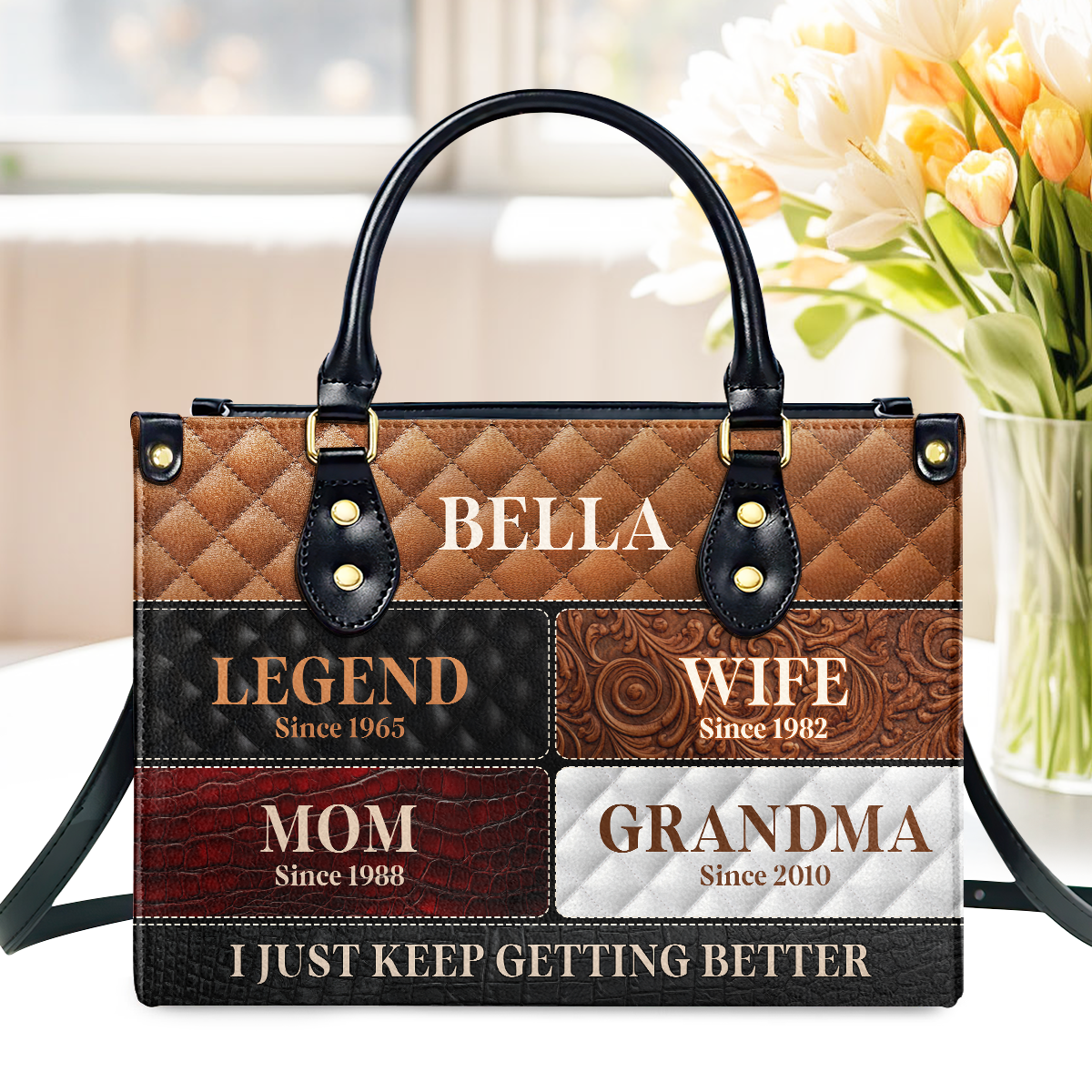 Legend Wife Mom Grandma - Personalized Leather Handbag