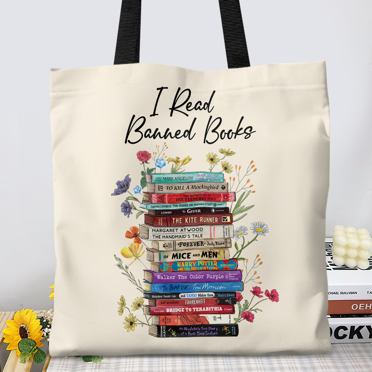 I Read Banned Books Flowers Book Lover Gift TBW189