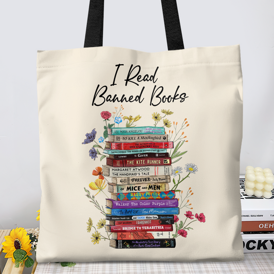 I Read Banned Books Flowers Book Lover Gift TBW189