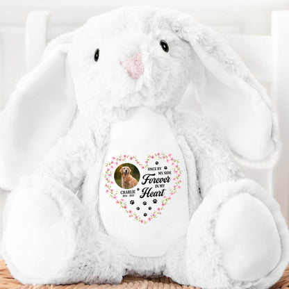 Once By My Side Forever In My Heart - Personalized Stuffed Bunny