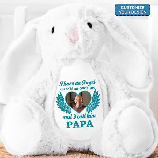 I Have An Angel Watching Over Me - Personalized Stuffed Bunny