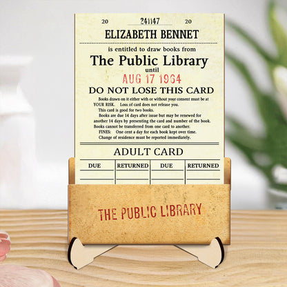 Custom Library Card - Personalized 2-Layered Wooden Plaque