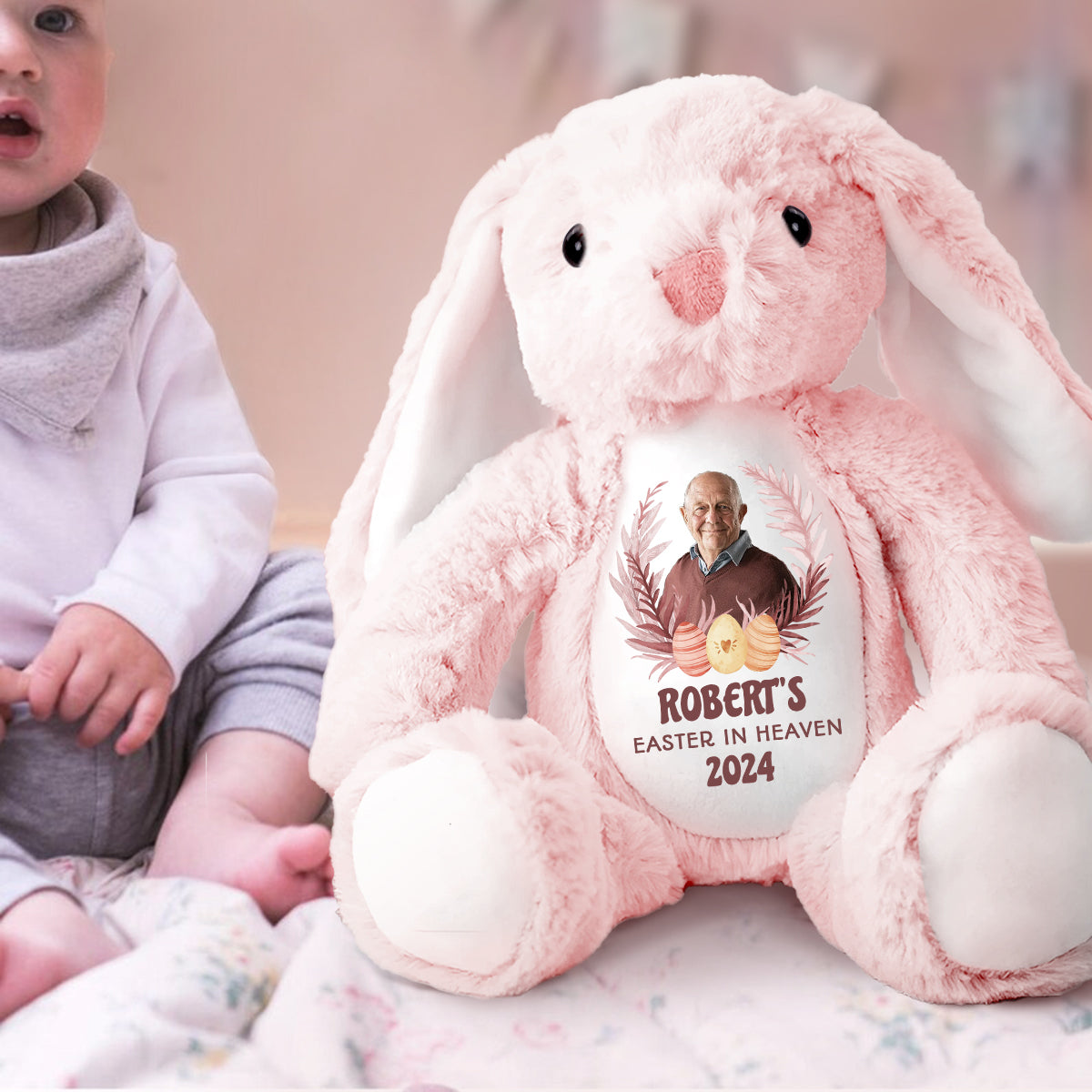 Easter In Heaven - Personalized Stuffed Bunny