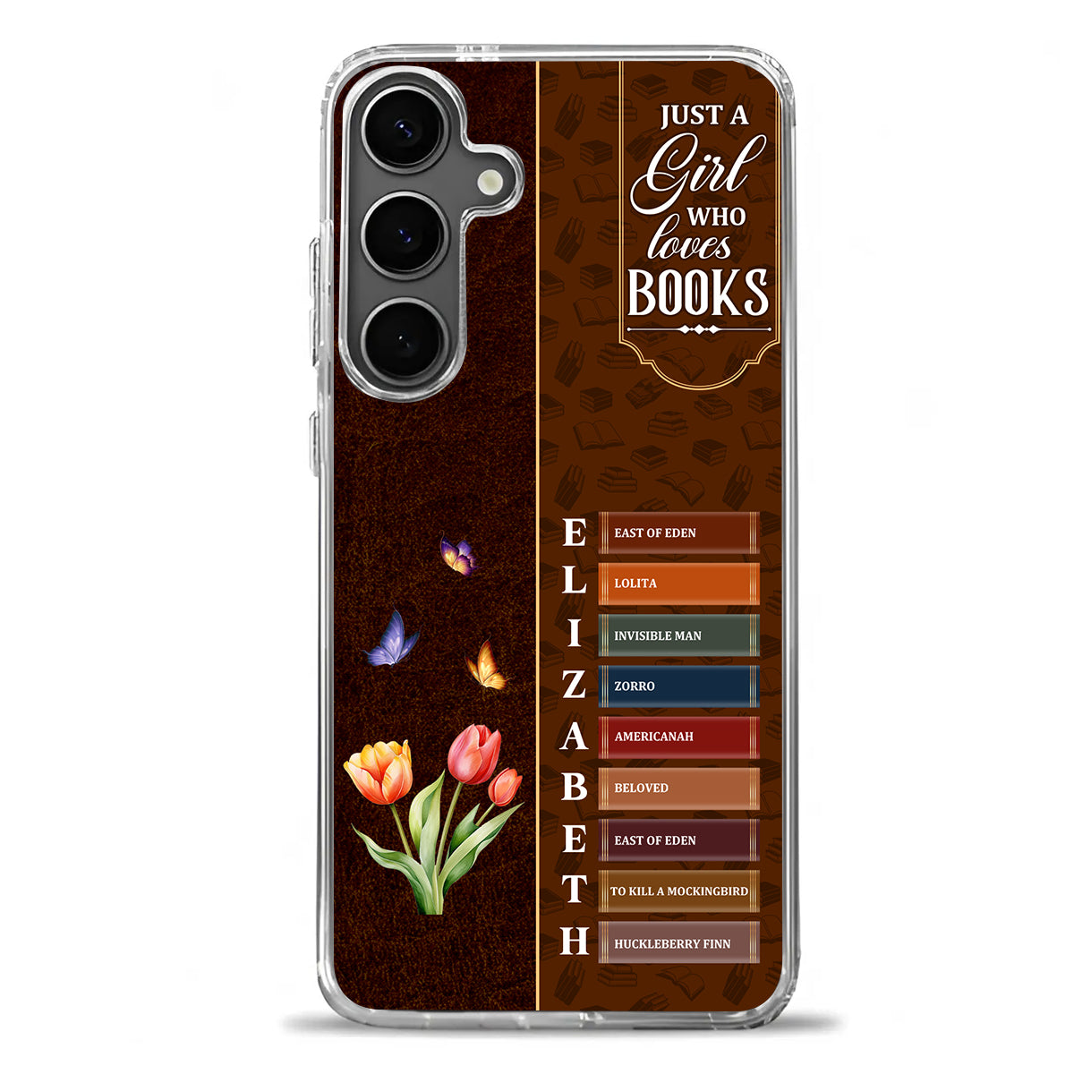 Just A Girl Who Loves Books Flower - Personalized Clear Silicone Phone Case