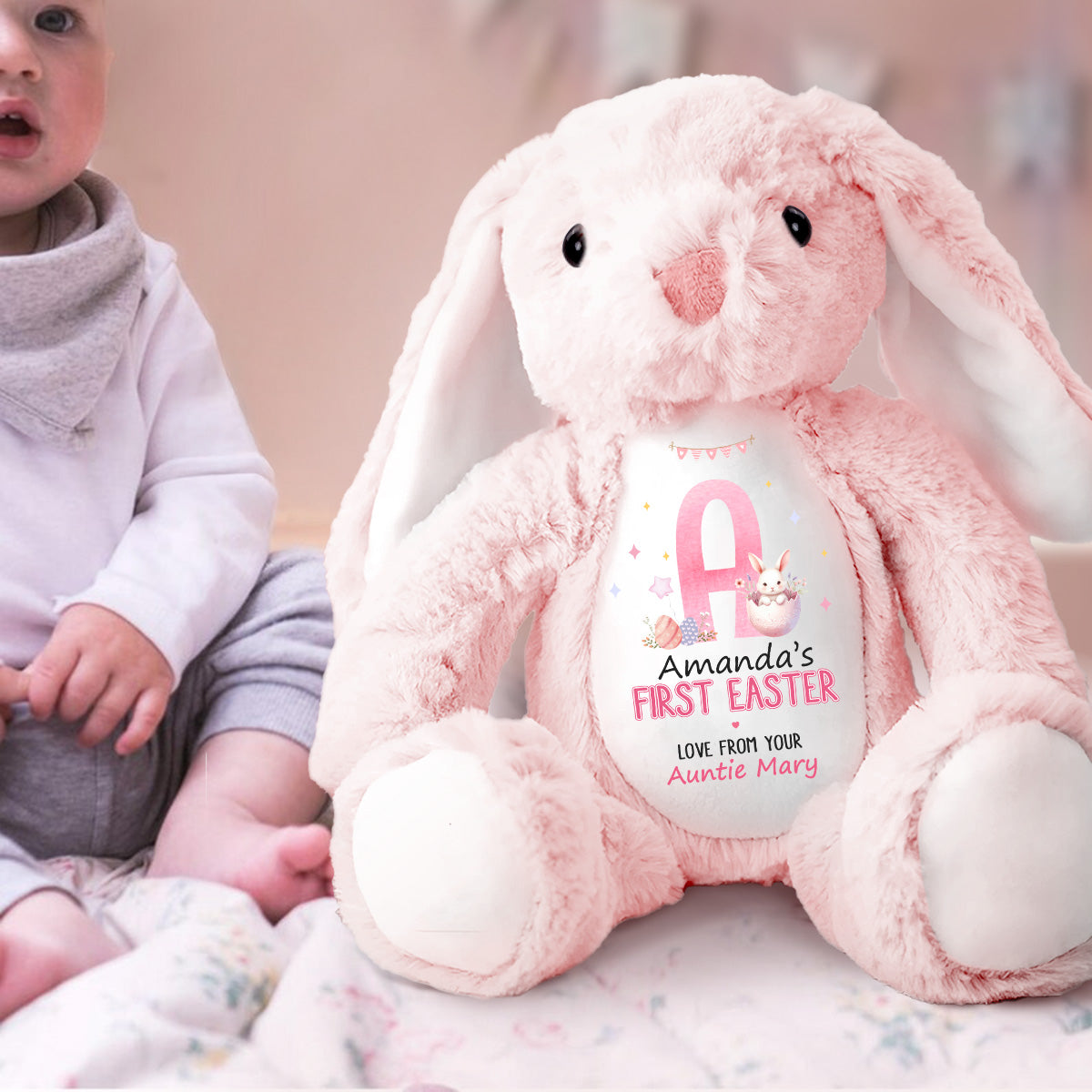 Newborn First Easter - Personalized Stuffed Bunny