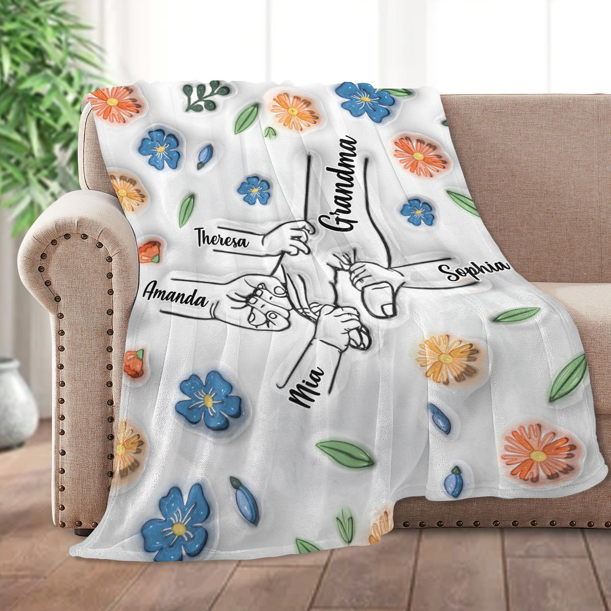 Hold My Hand - Personalized Fleece Blanket