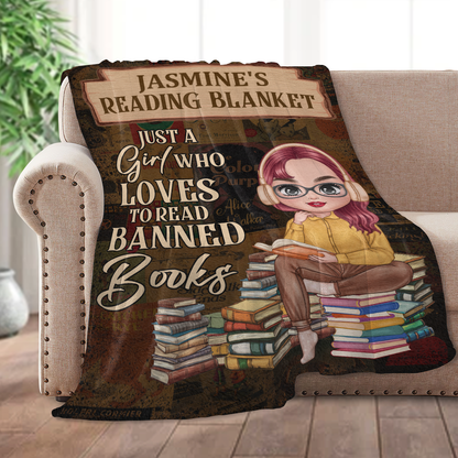 Just A Girl Who Loves To Read Banned Books - Personalized Fleece Blanket