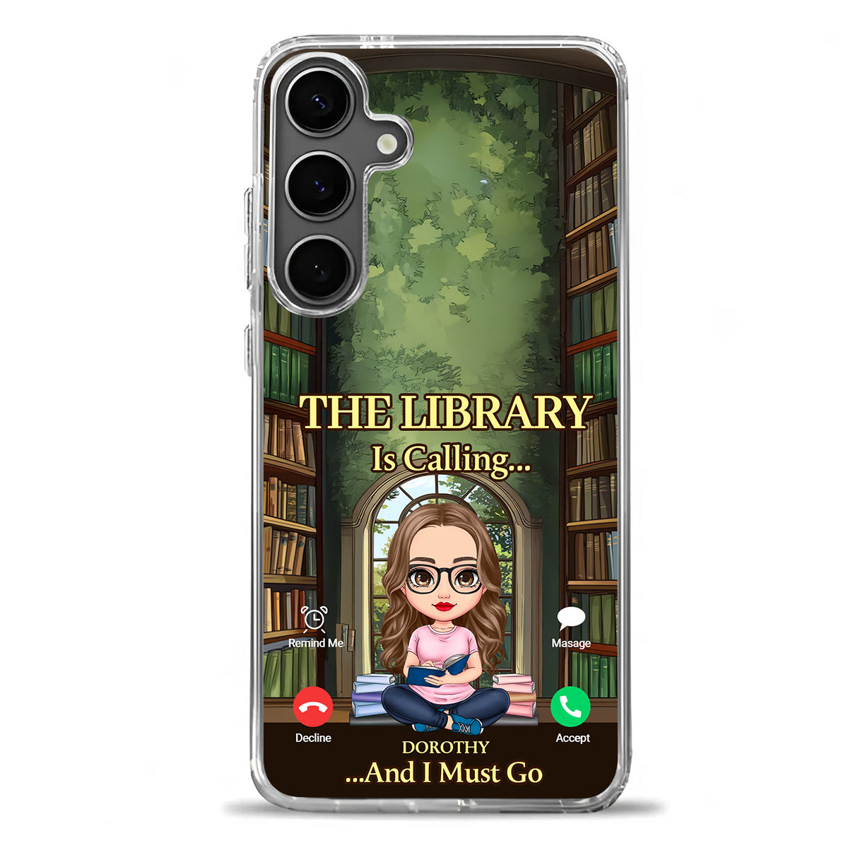 My Library Is Calling... And I Must Go - Personalized Clear Silicone Phone Case