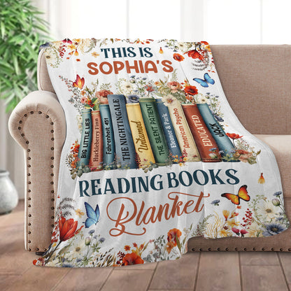 Reading Books - Personalized Fleece Blanket