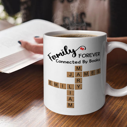 Forever Connected By Book Family - Personalized Ceramic Coffee Mug