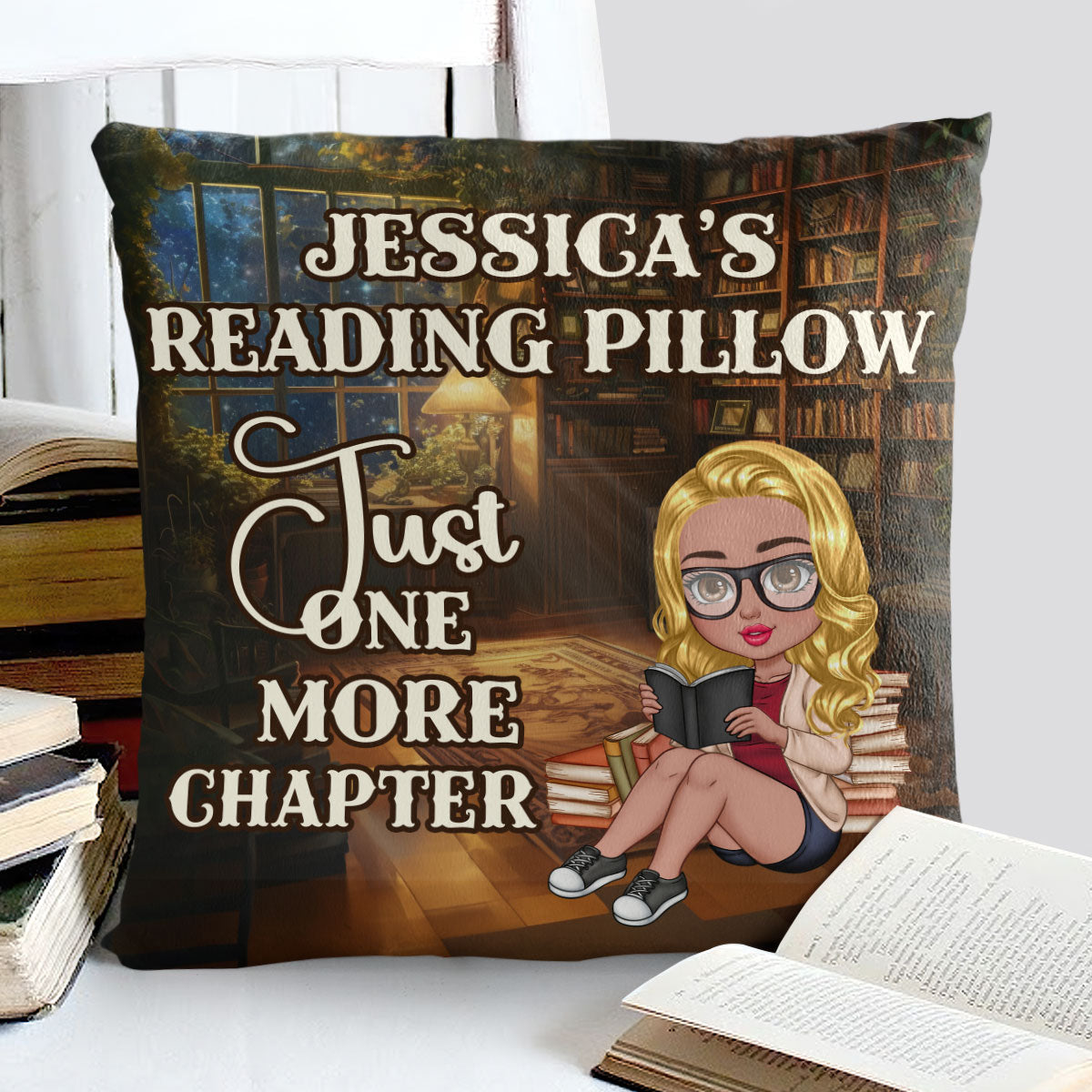 Just One More Chapter - Personalized Crystal Velvet Pillow