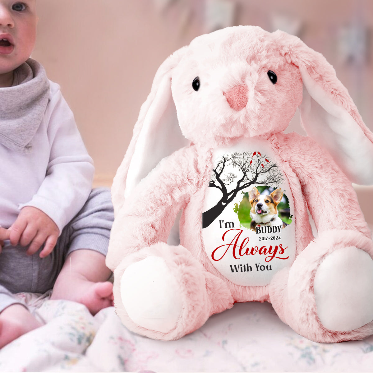 I'm Always With You - Personalized Stuffed Bunny