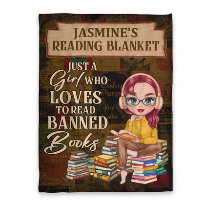 Just A Girl Who Loves To Read Banned Books - Personalized Fleece Blanket