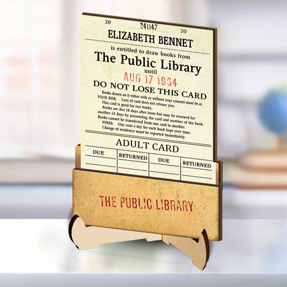 Custom Library Card - Personalized 2-Layered Wooden Plaque