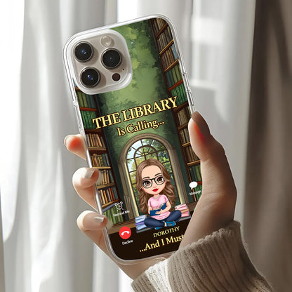 My Library Is Calling... And I Must Go - Personalized Clear Silicone Phone Case