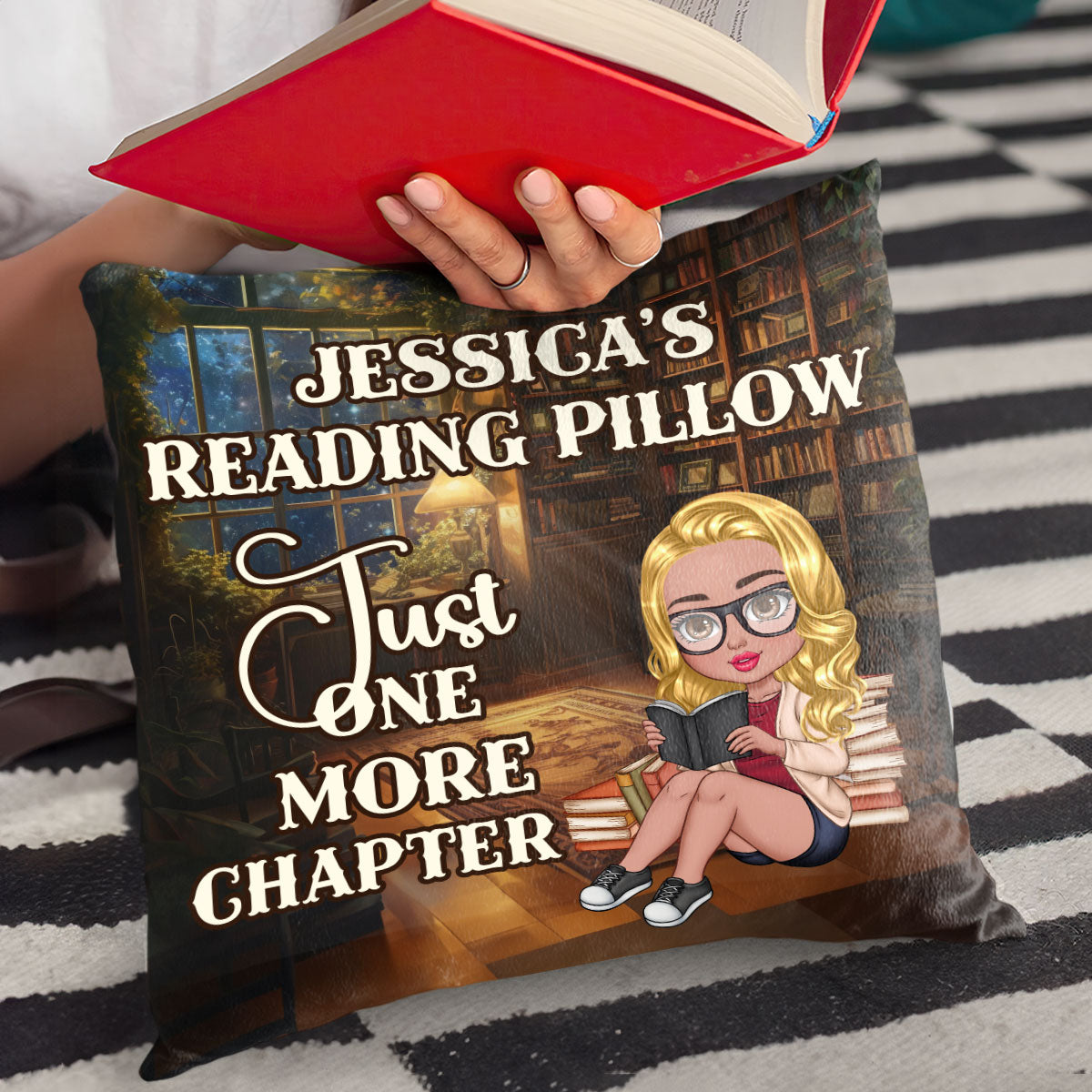 Just One More Chapter - Personalized Crystal Velvet Pillow