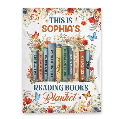 Reading Books - Personalized Fleece Blanket