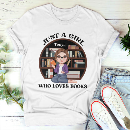 Just A Girl Who Loves Books - Personalized Unisex T-shirt