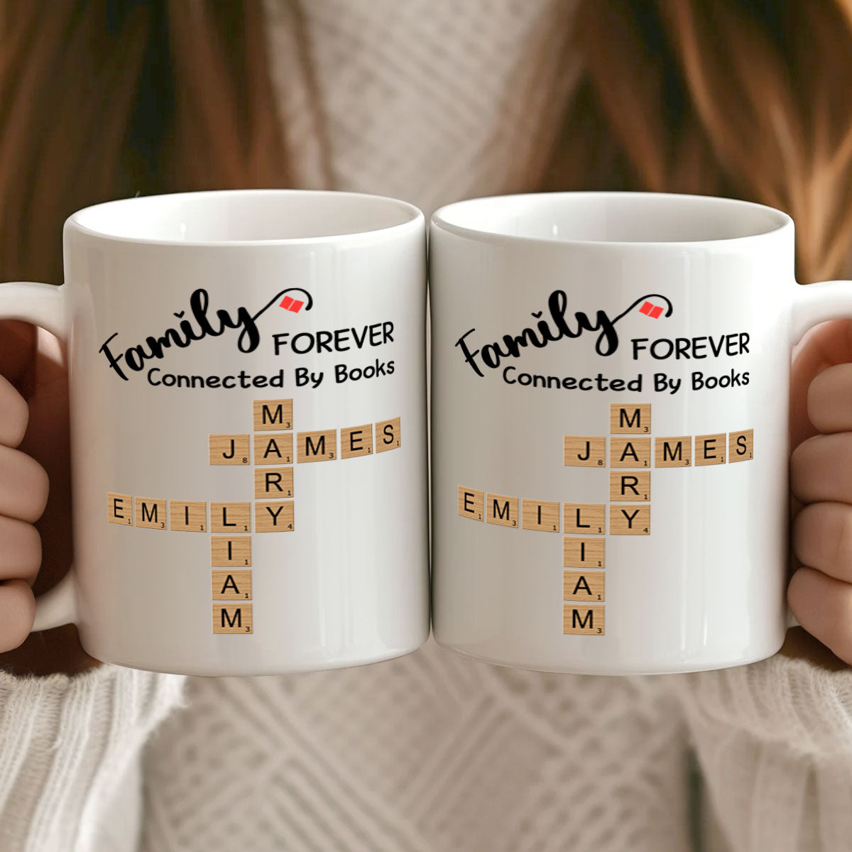 Forever Connected By Book Family - Personalized Ceramic Coffee Mug