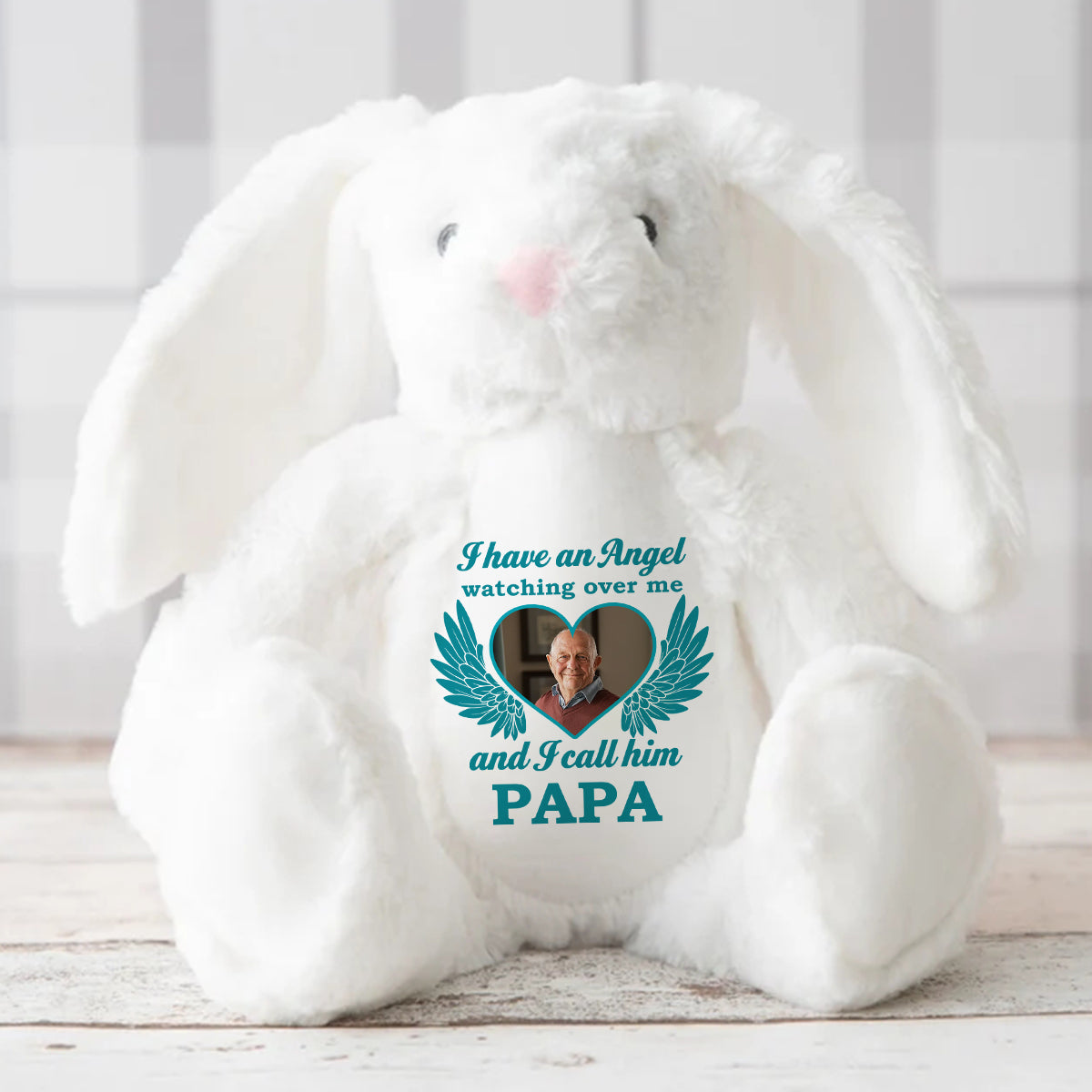 I Have An Angel Watching Over Me - Personalized Stuffed Bunny