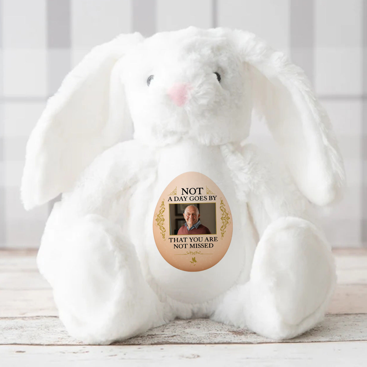 Not a Day Goes By That You Are Not Missed - Personalized Stuffed Bunny