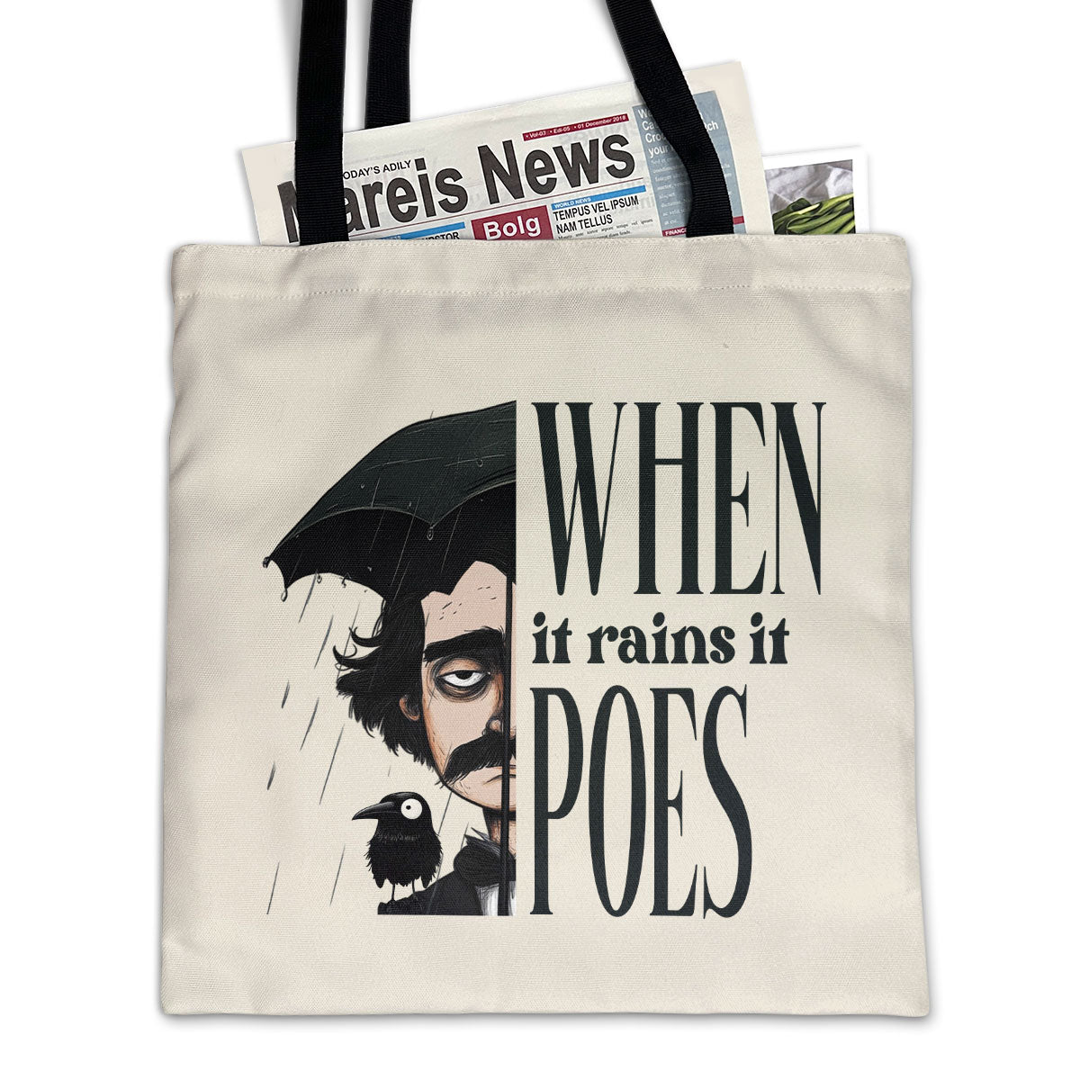 When It Rains It Poes - Tote Bag