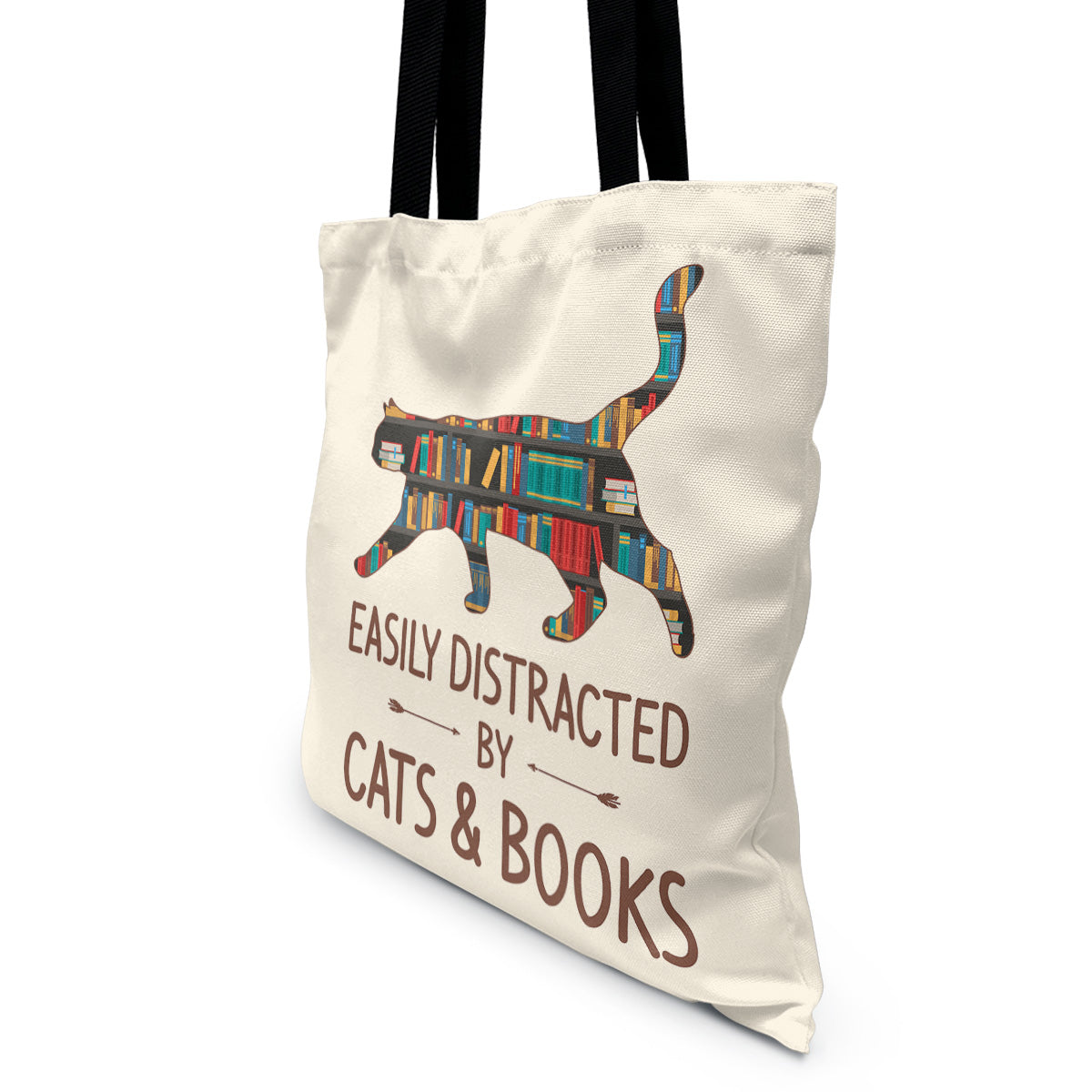 Easily Distracted By Cats And Books Book Lovers Gift TBW39