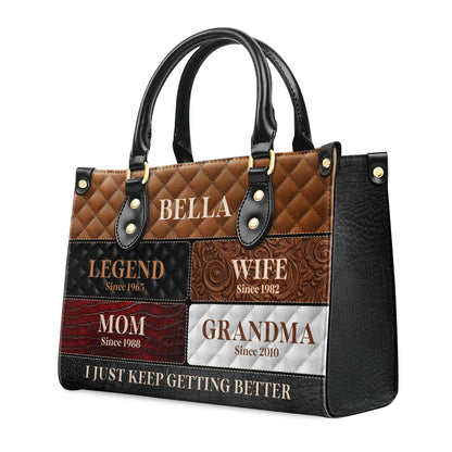 Legend Wife Mom Grandma - Personalized Leather Handbag