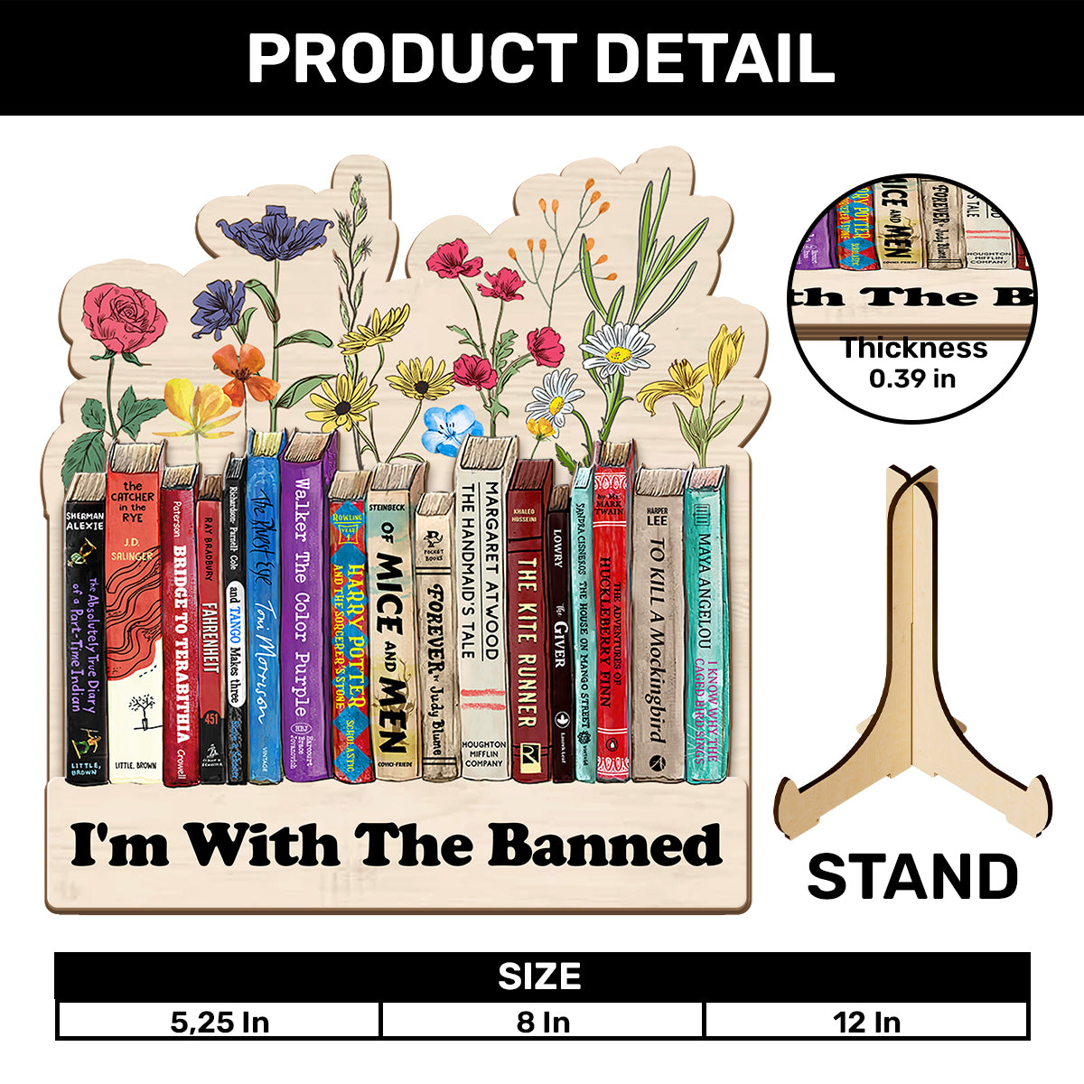 I'm With The Banned Flowers - 2-Layered Wooden Plaque