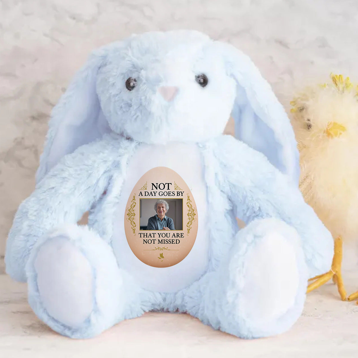 Not a Day Goes By That You Are Not Missed - Personalized Stuffed Bunny