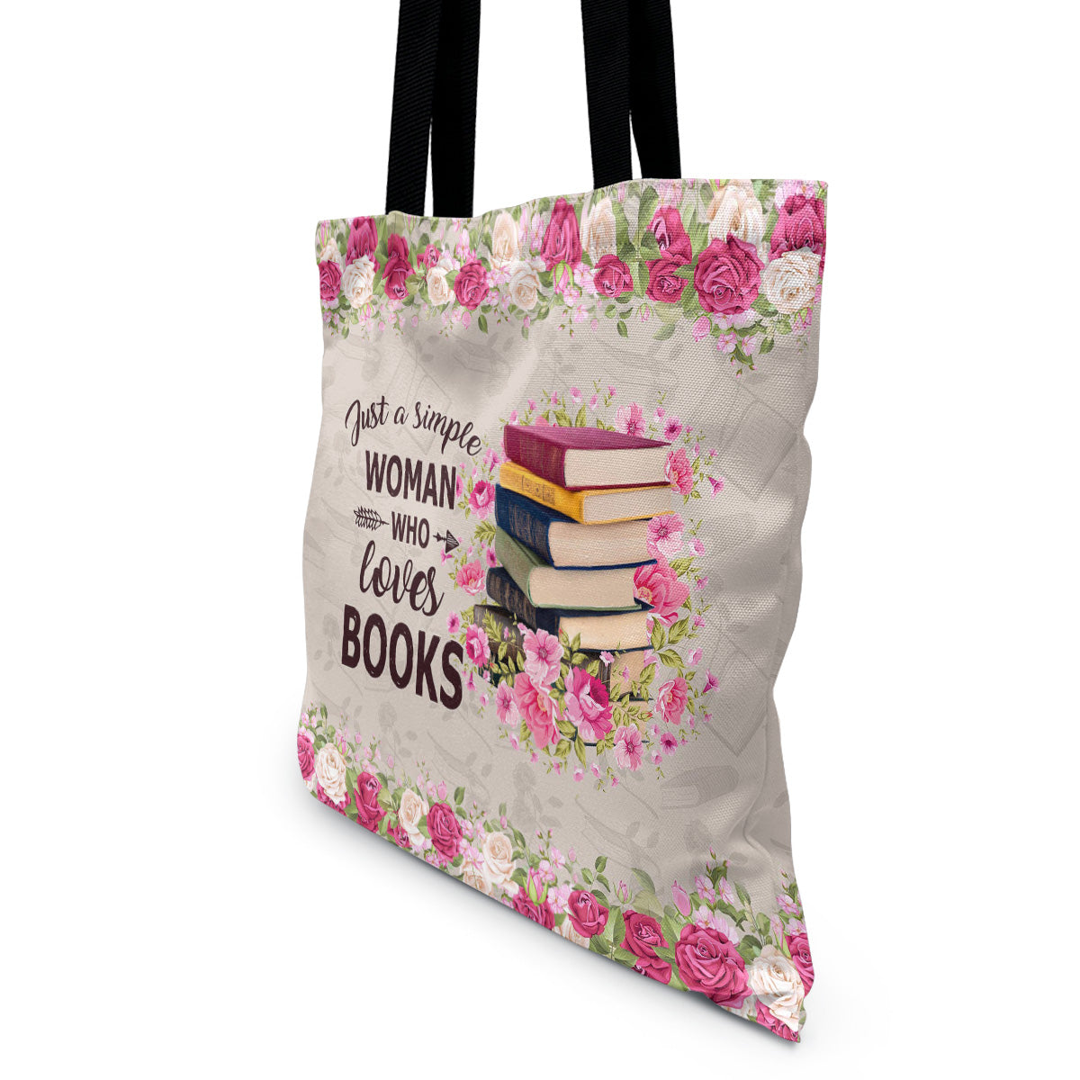 Just A Simple Woman Who Loves Books Book Lovers Gift TBF05