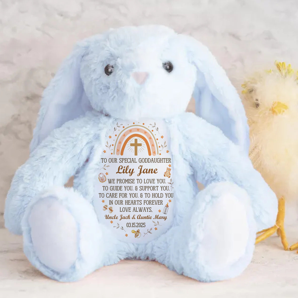 Baby Christening Gift - Personalized Stuffed Bunny