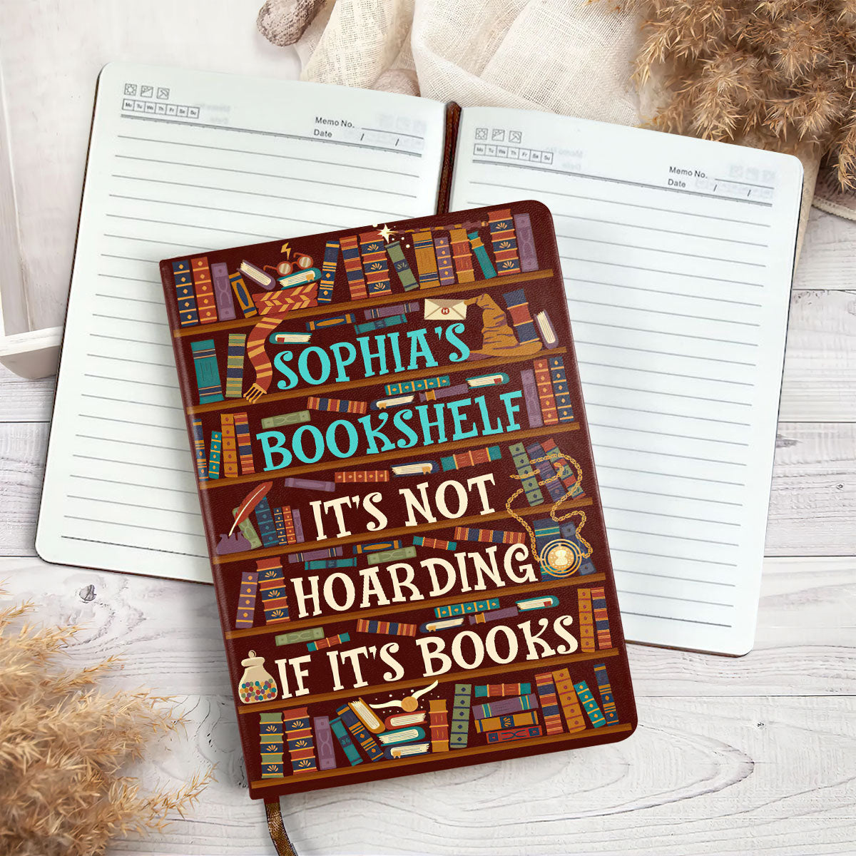 It's Not Hoarding If It's Books - Personalized Leather Cover Notebook