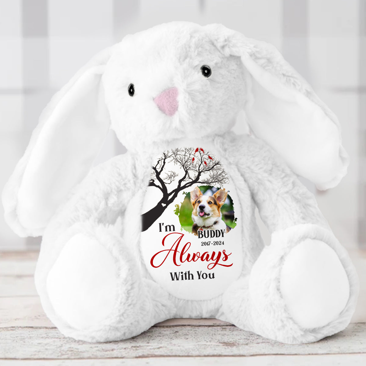 I'm Always With You - Personalized Stuffed Bunny