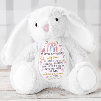 Cute Baby Christening Gift - Personalized Stuffed Bunny