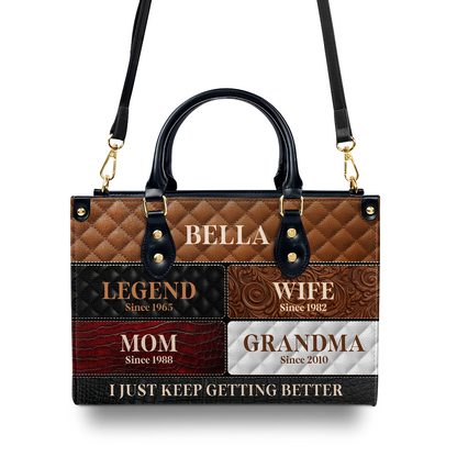 Legend Wife Mom Grandma - Personalized Leather Handbag