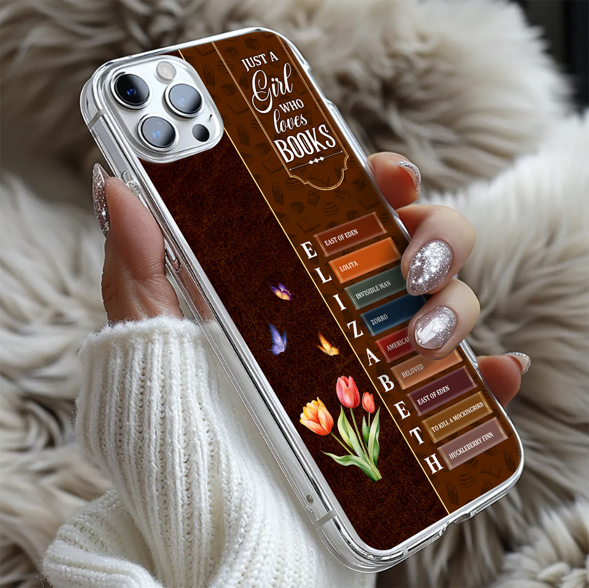 Just A Girl Who Loves Books Flower - Personalized Clear Silicone Phone Case