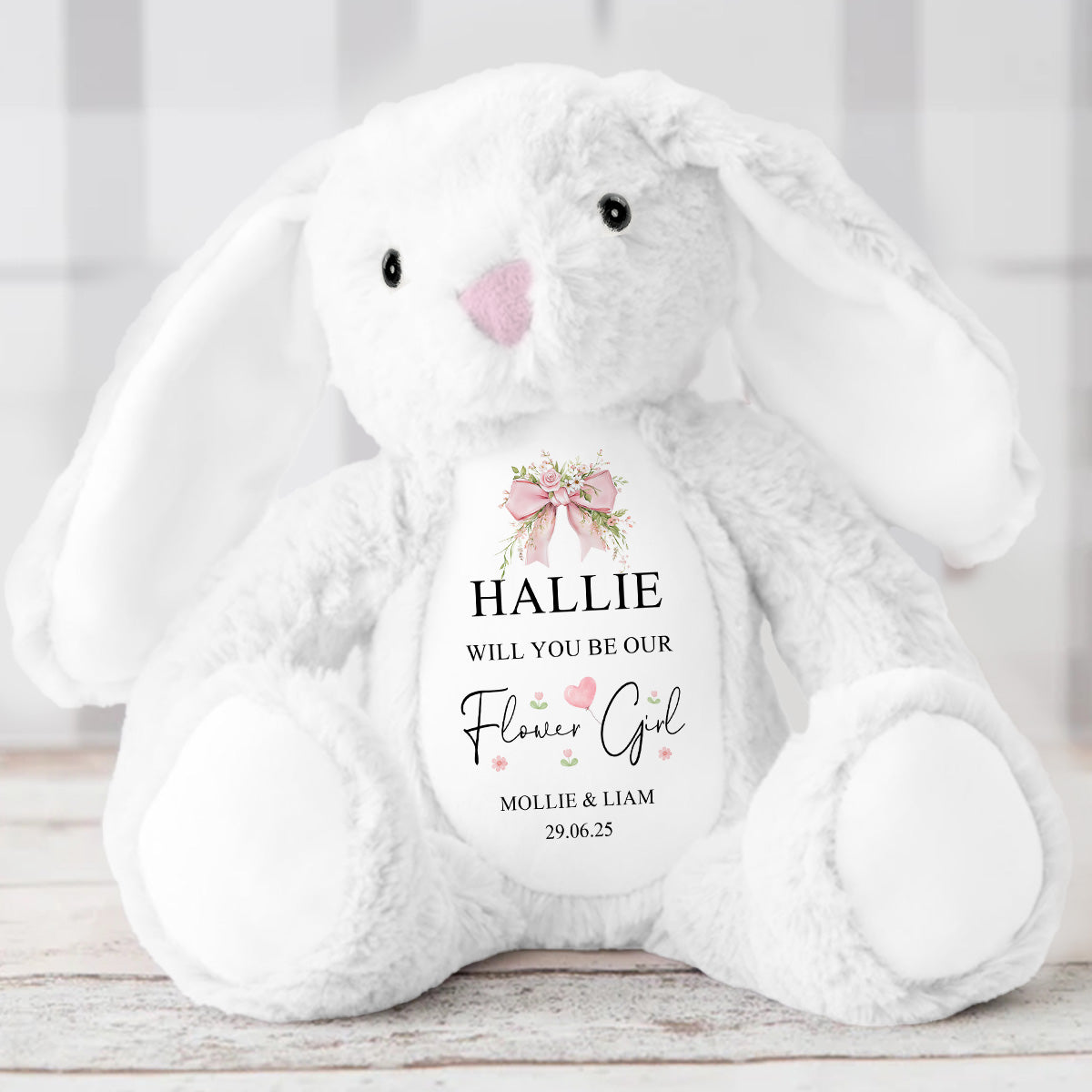 Page Boy Flower Girl - Personalized Stuffed Bunny