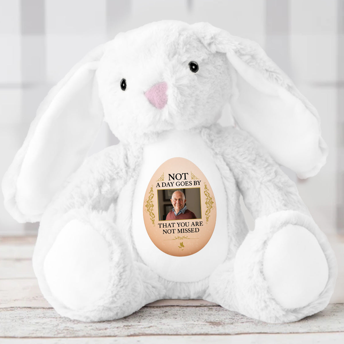 Not a Day Goes By That You Are Not Missed - Personalized Stuffed Bunny