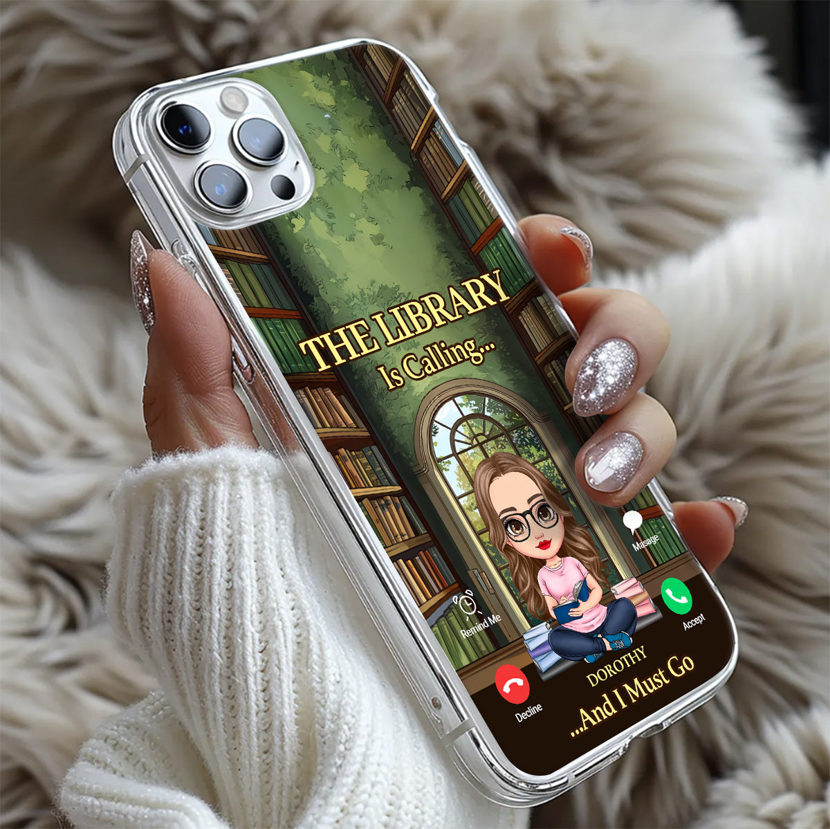 My Library Is Calling... And I Must Go - Personalized Clear Silicone Phone Case