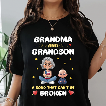 Grandma and Grandson A Bond That Can't Be Broken - Personalized Unisex T-shirt