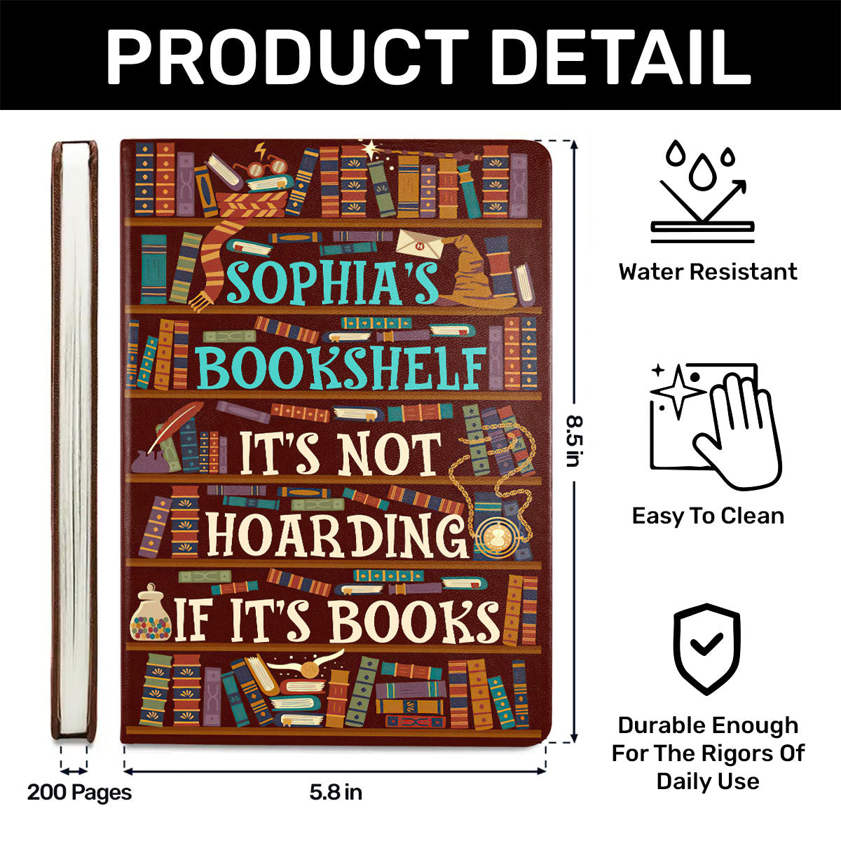 It's Not Hoarding If It's Books - Personalized Leather Cover Notebook