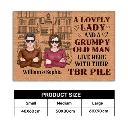 A Lovely Lady And A Grumpy Old Man Live Here - Personalized Doormat