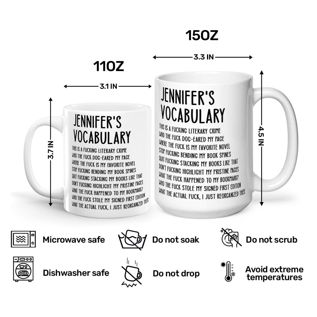 My Vocabulary - Personalized Ceramic Coffee Mug