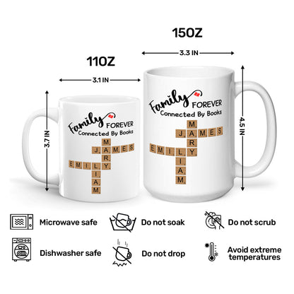 Forever Connected By Book Family - Personalized Ceramic Coffee Mug