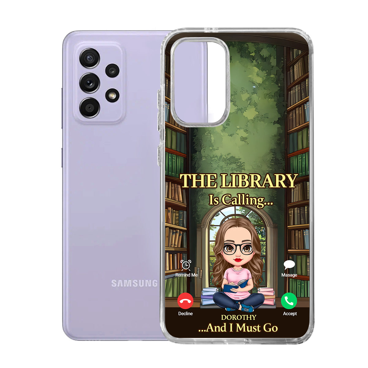 My Library Is Calling... And I Must Go - Personalized Clear Silicone Phone Case