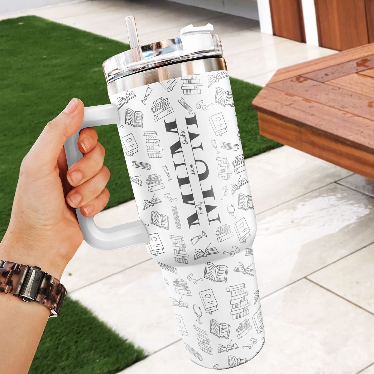 Weekend Forecast Reading With A Chance Of Drinking - Personalized Stainless Steel Tumbler