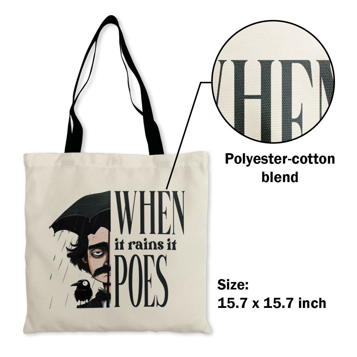 When It Rains It Poes - Tote Bag